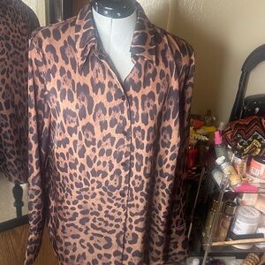 H&M Brown Leopard Print Shirt